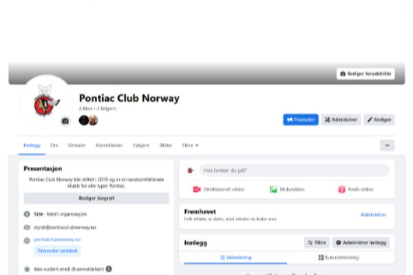 Pontiac Club Norway med egen Facebookside