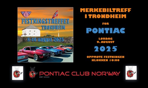 Merkebiltreff for Pontiac i Trondheim lørdag 9. August 2025