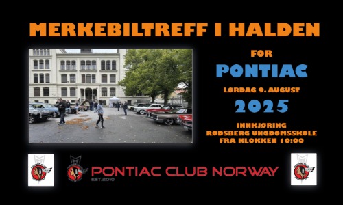 Merkebiltreff for Pontiac i Halden lørdag 9. august 2025